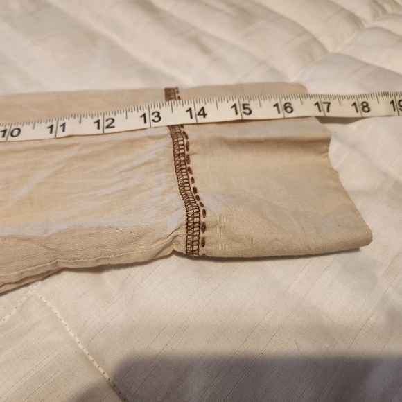 Cotton embroidered western button down shirt ¾ sleeves medium 🍄 feature🌻 - Picture 6 of 9